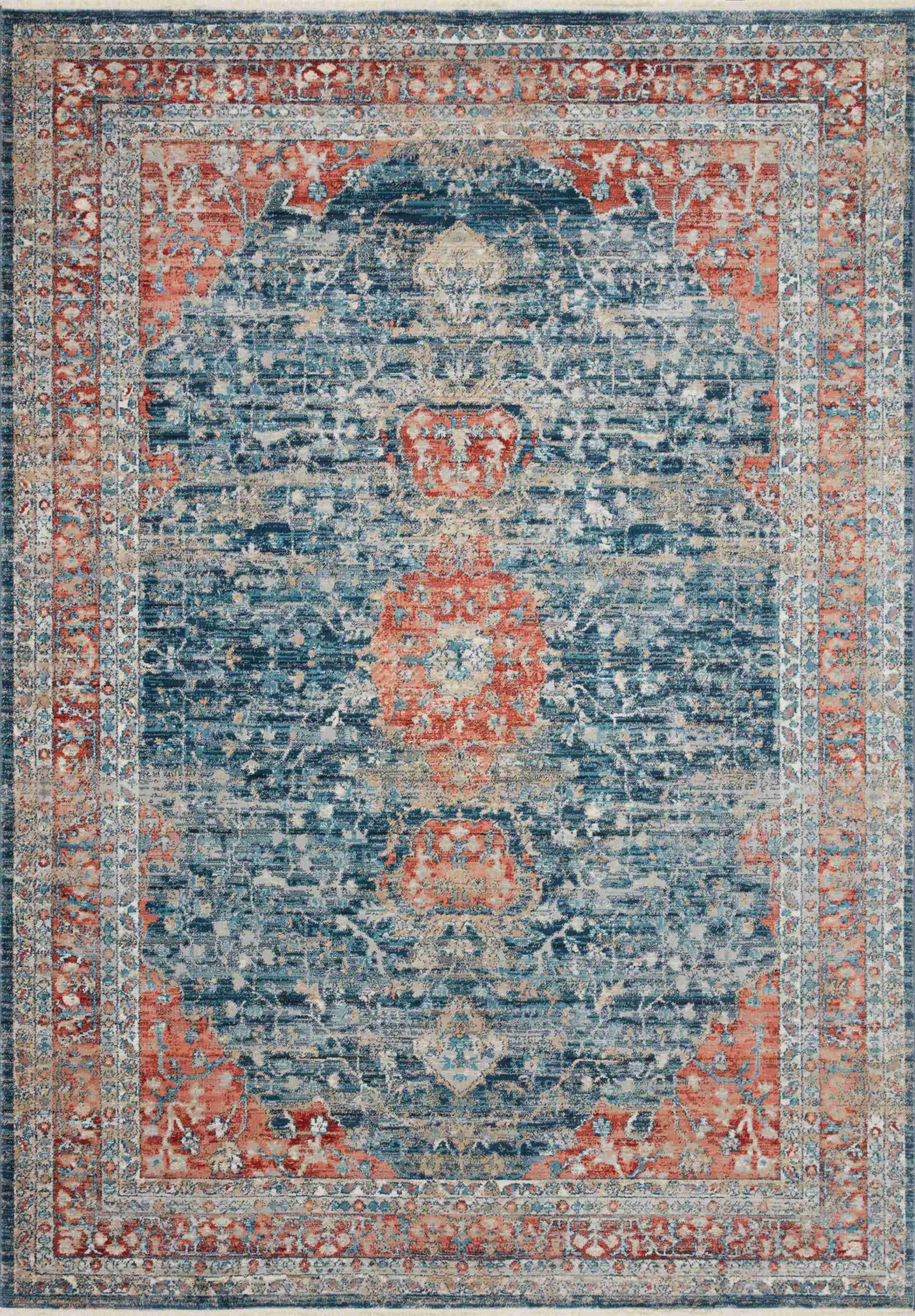 Magnolia Home by Joanna Gaines x Loloi Elise Navy / Red Rug - Image 1