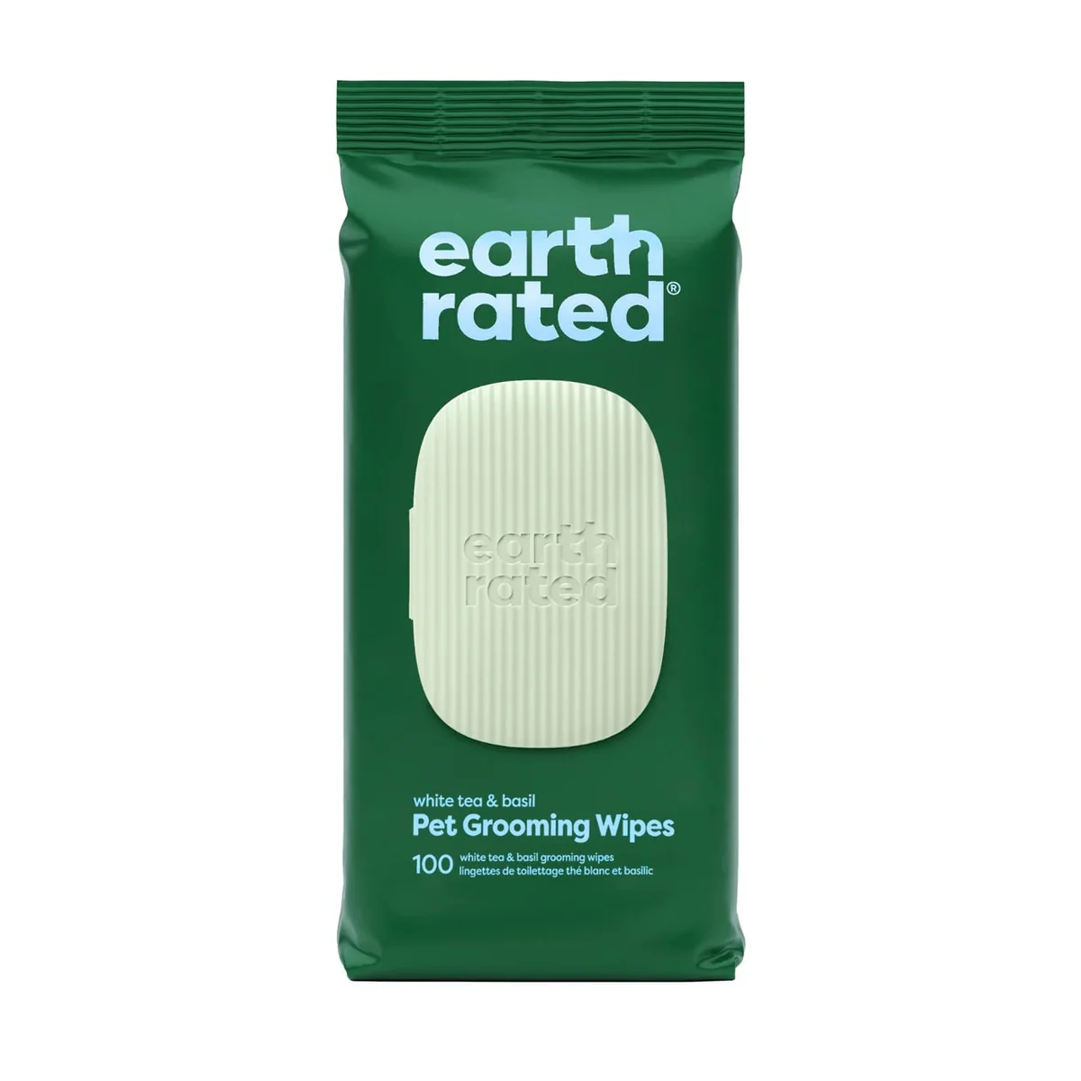 Earth Rated White Tea & Basil Grooming Wipes 100ct - Image 1