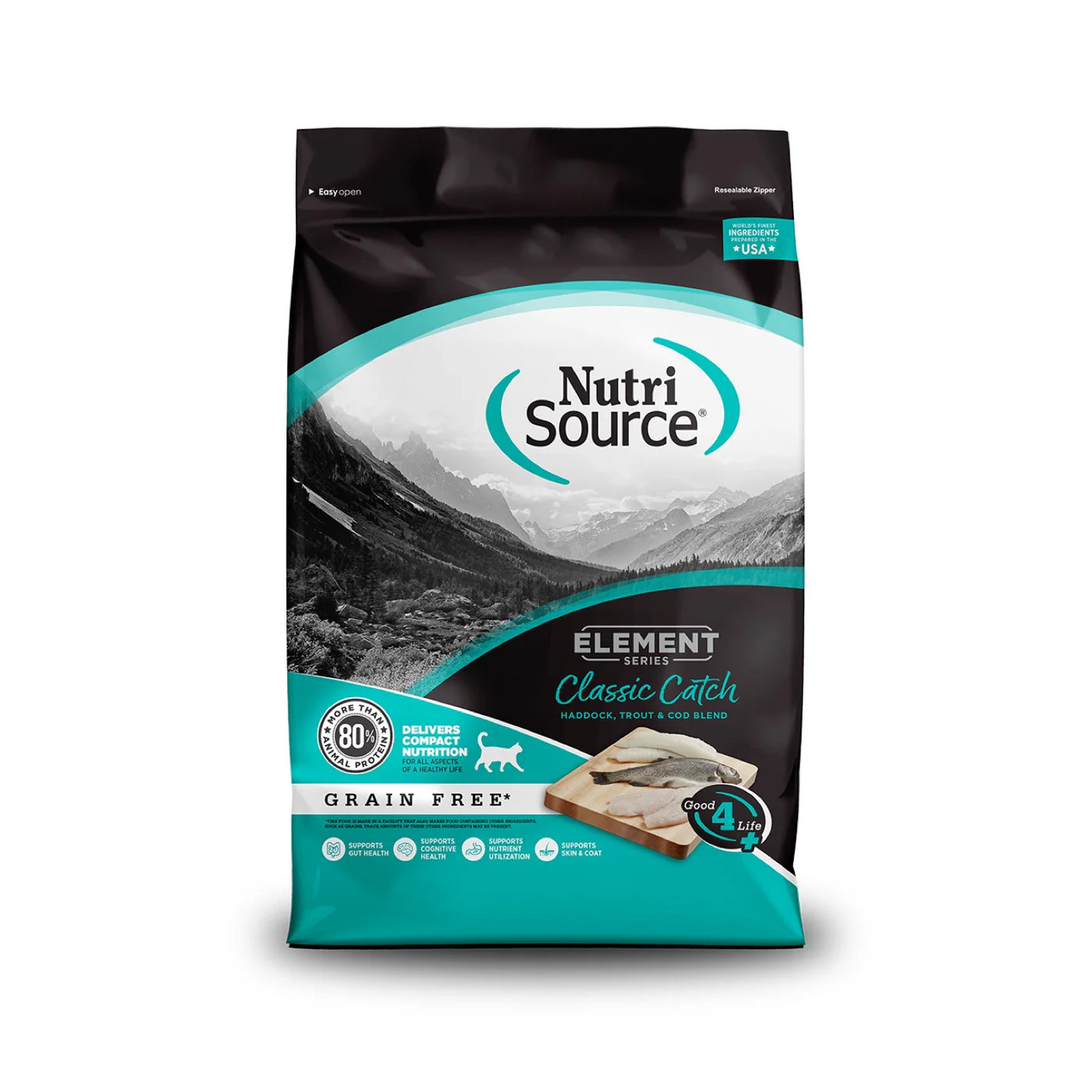 Nutrisource Element Classic Catch Haddock Trout & Cod Blend Dry Cat Food 4lb - Image 1