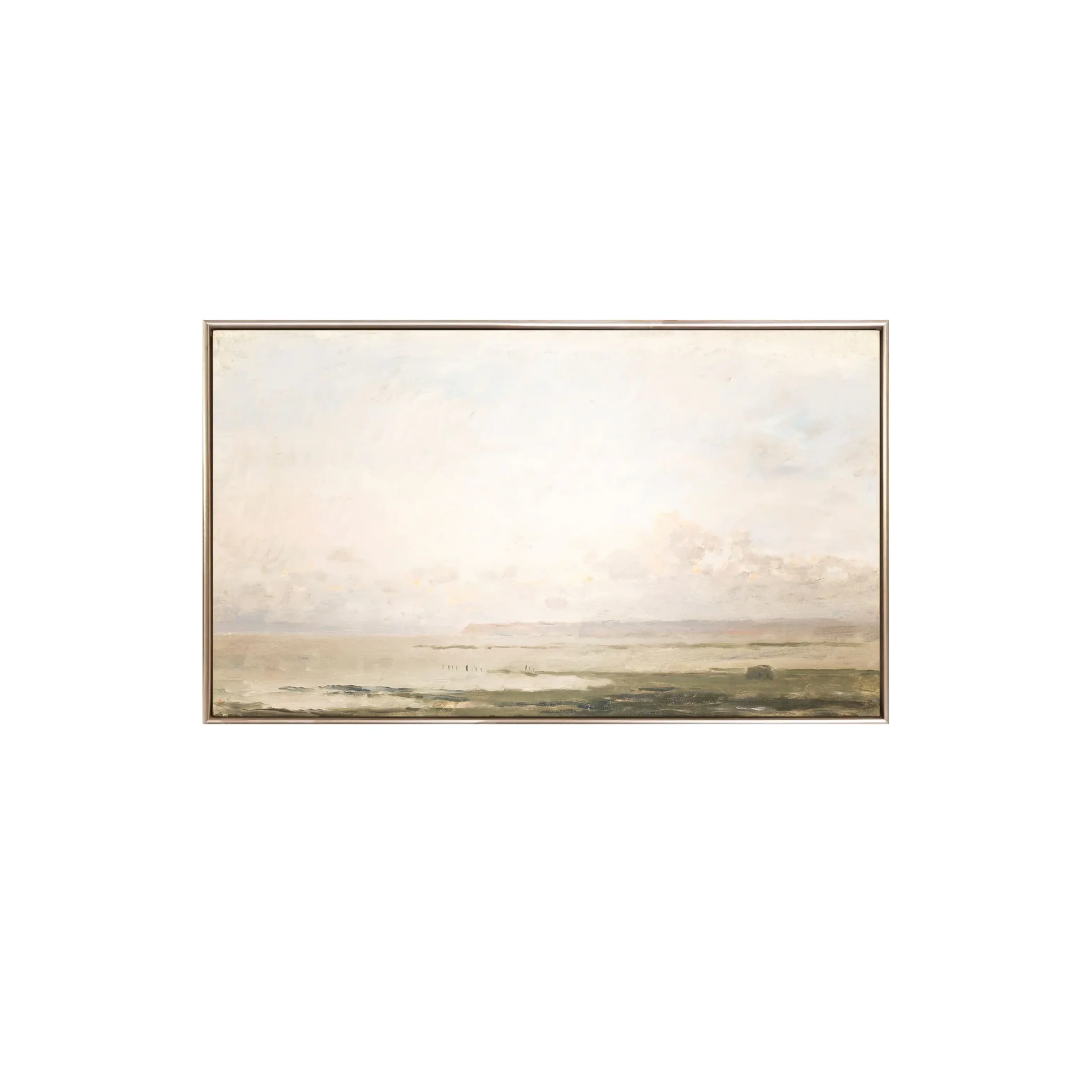 Dusty Blush Beach Framed Canvas