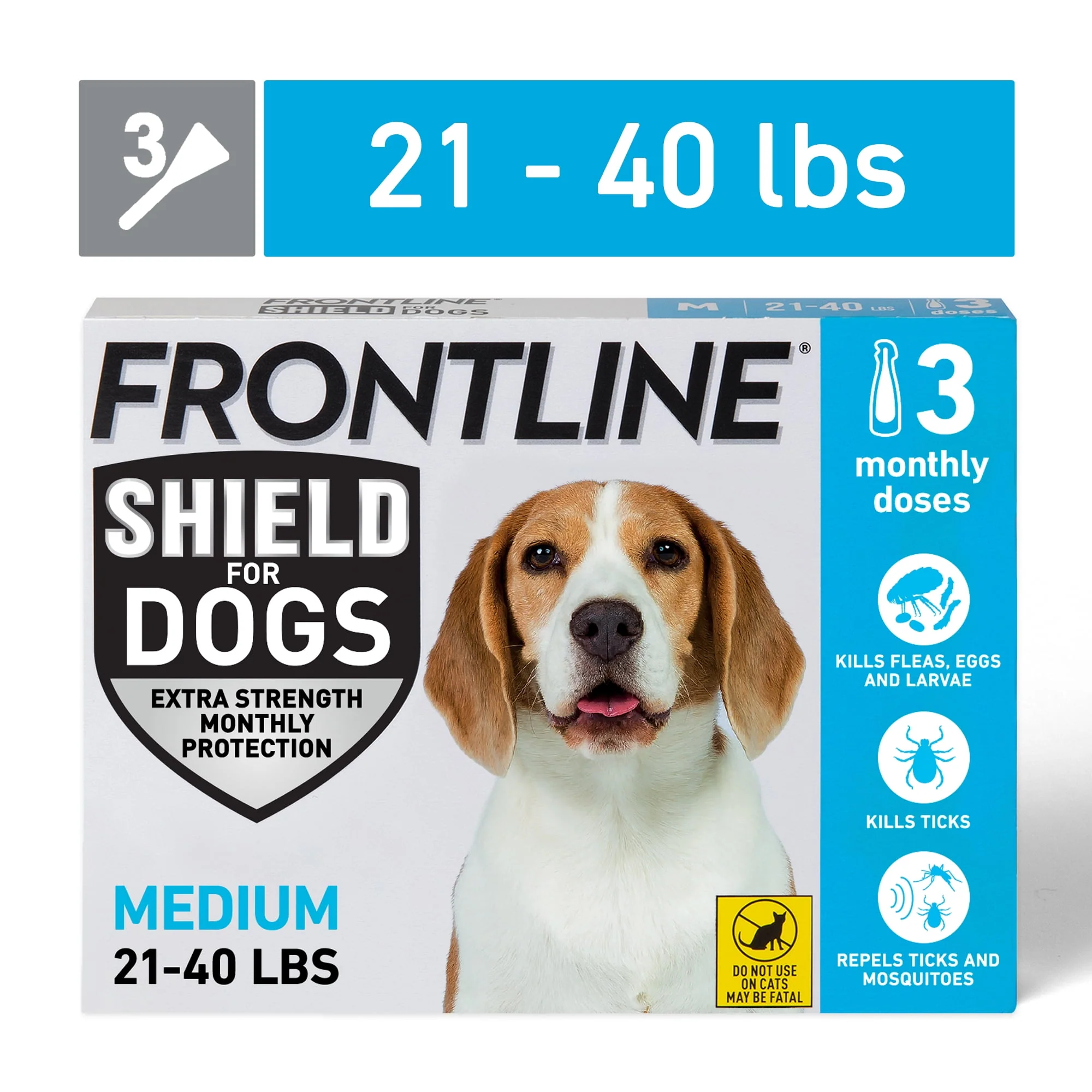 Frontline Shield Flea & Tick Treatment for Medium Dogs 21-49 lbs. 3pk - Image 1