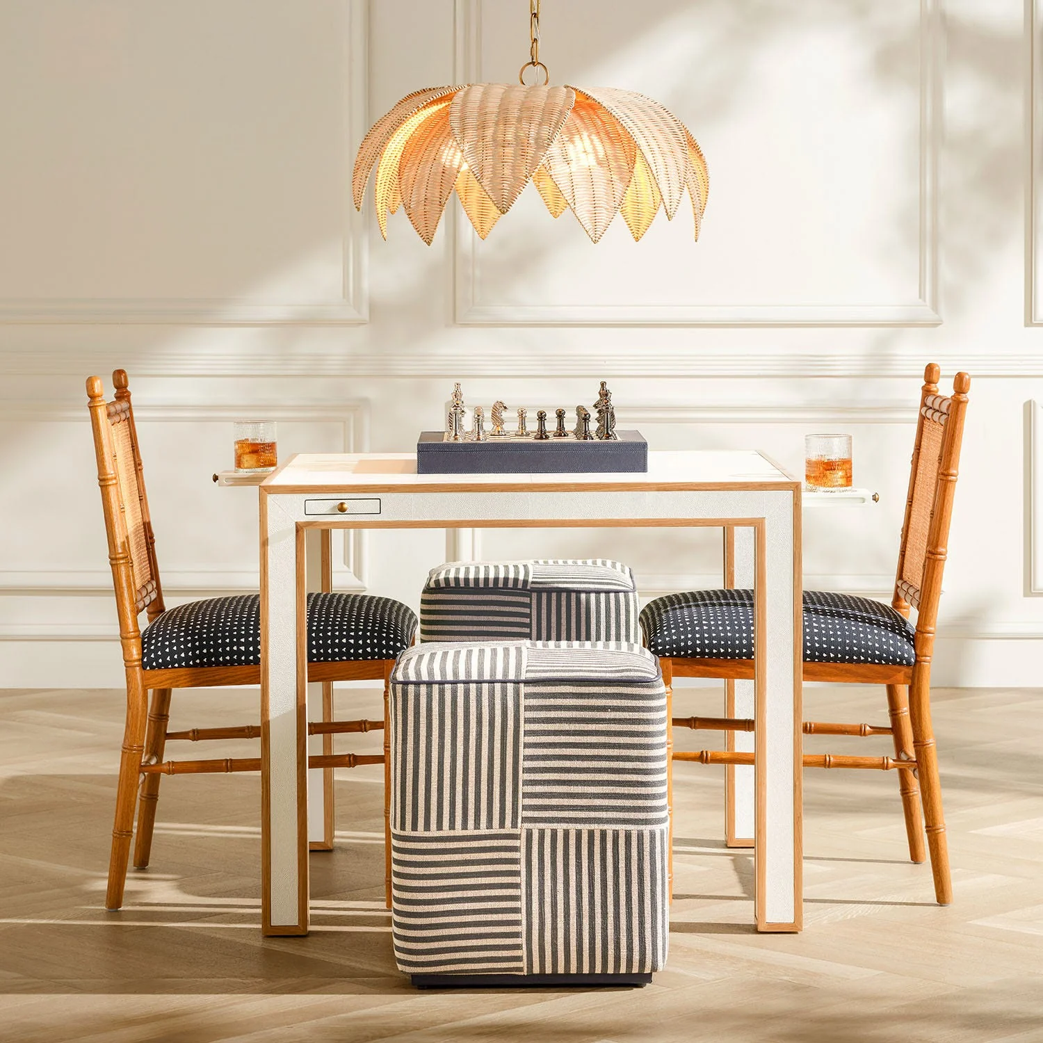 Maxis Striped Stool Ottoman - Image 3