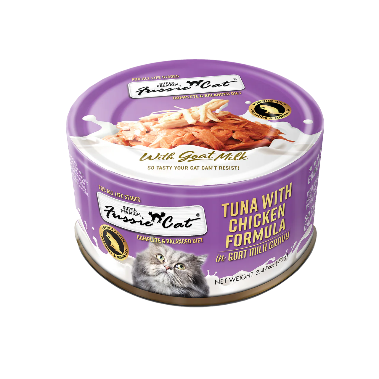 Fussie Cat Premium Tuna w/ Chicken in Goats Milk 2.47oz - Image 1