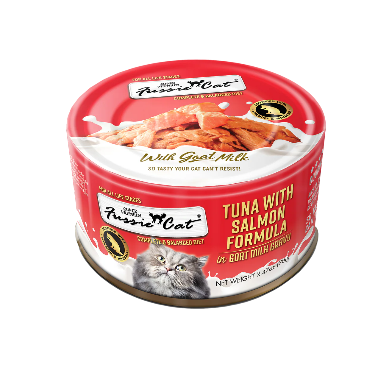 Fussie Cat Premium Tuna w/Salmon in Goats Milk 2.47oz - Image 1