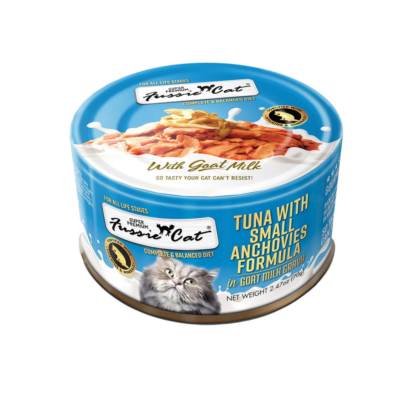 Fussie Cat Premium Tuna w/Small Anchovies in Goats Milk 2.47oz - Image 1