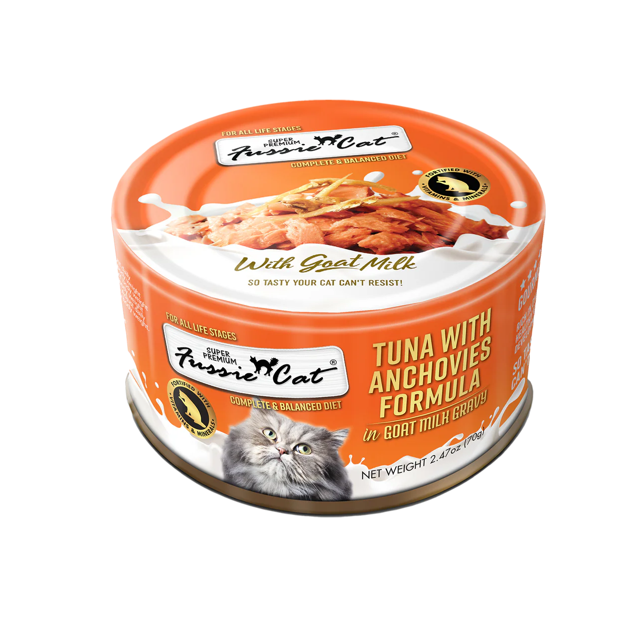 Fussie Cat Premium Tuna w/Anchovies in Goats Milk 2.47oz - Image 1