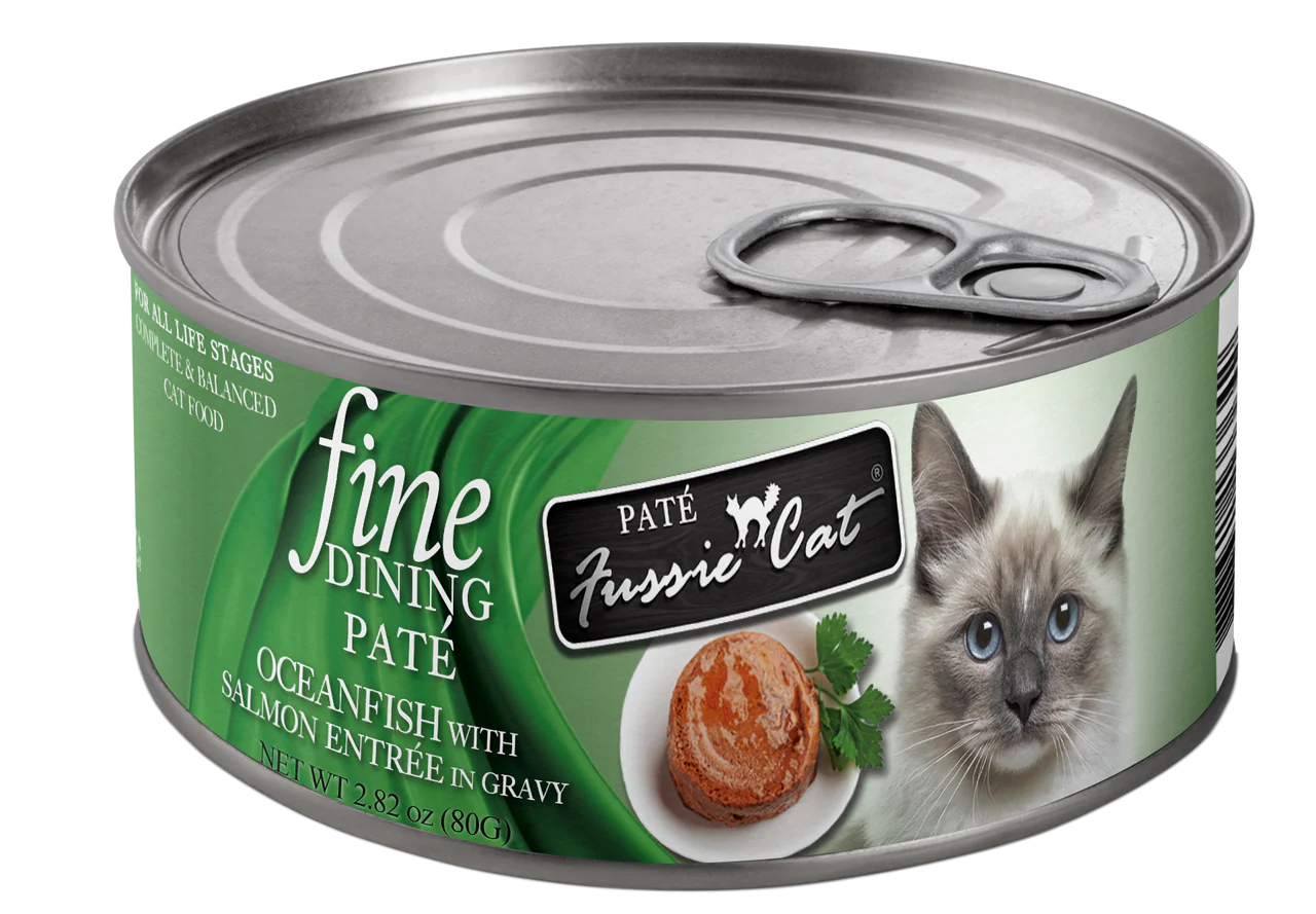 Fussie Cat Fine Dining Pate Oceanfish with Salmon Entrée 2.82oz - Image 1