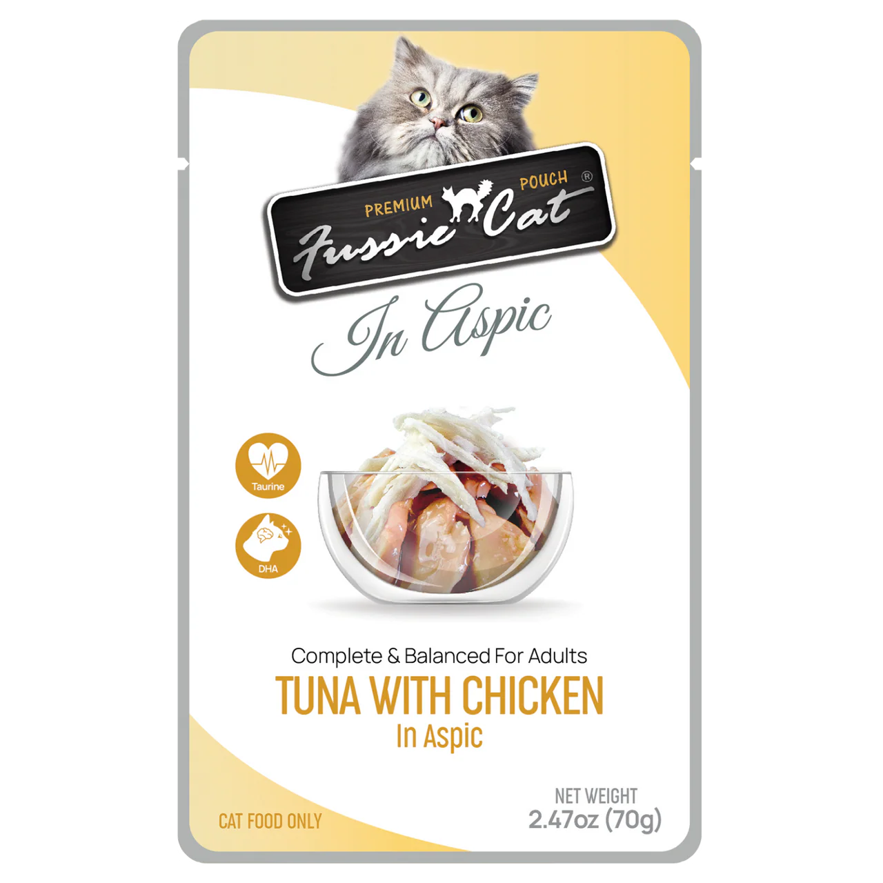 Fussie Cat Premium Tuna w/Chicken in Aspic Pouch 2.47oz - Image 1