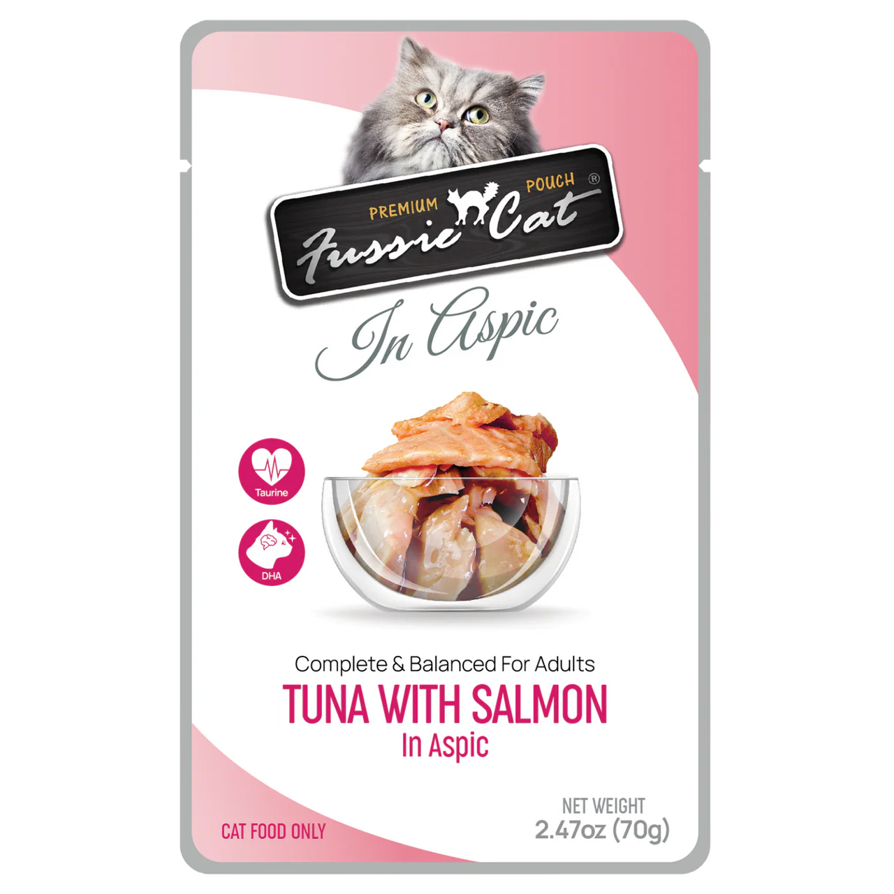 Fussie Cat Premium Tuna w/ Salmon in Aspic Pouch 2.47oz - Image 1