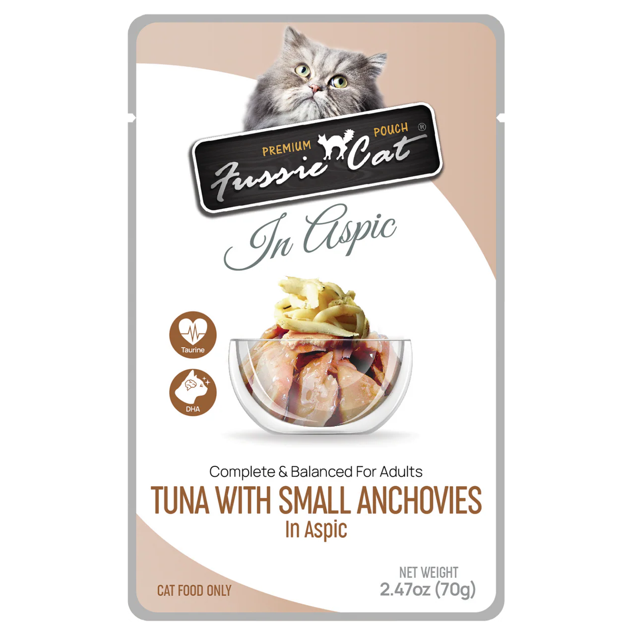 Fussie Cat Premium Tuna w/ Small Anchovies Pouch 2.47oz - Image 1
