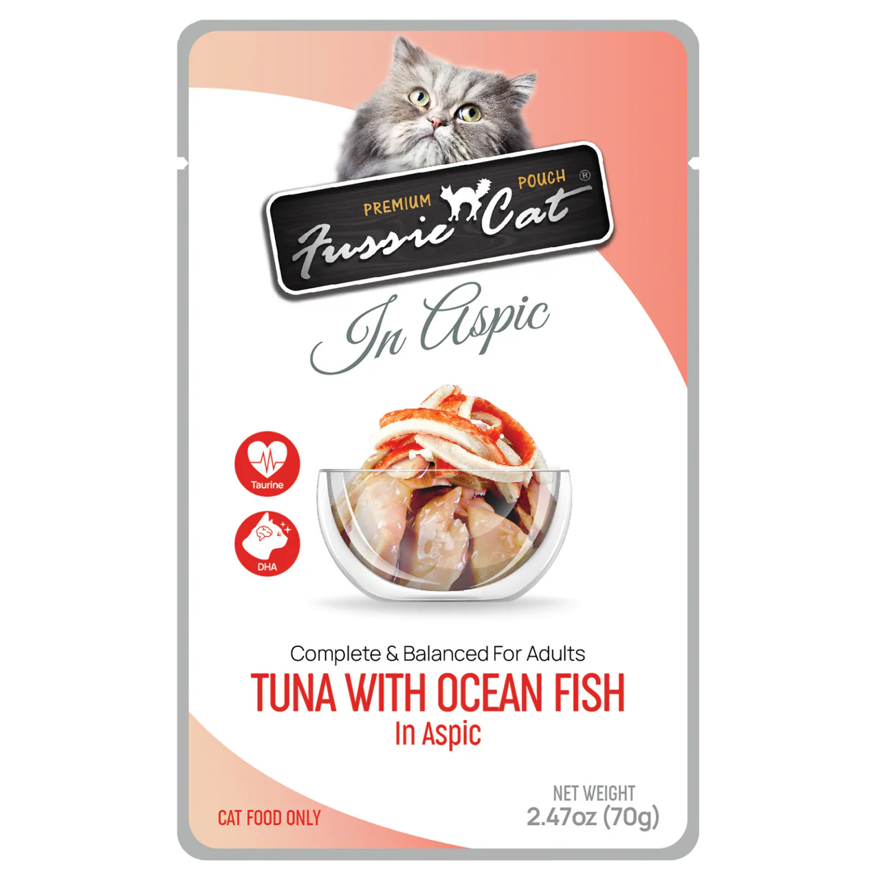 Fussie Cat Premium Tuna w/ Ocean Fish in Aspic Pouch 2.47oz - Image 1