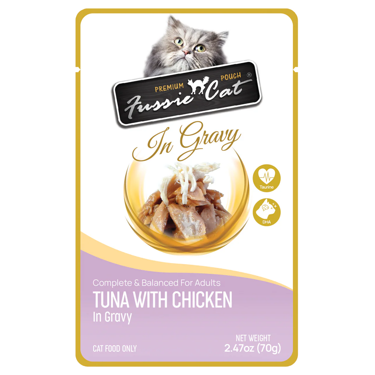 Fussie Cat Premium Tuna w/ Chicken in Gravy Pouch 2.47oz - Image 1