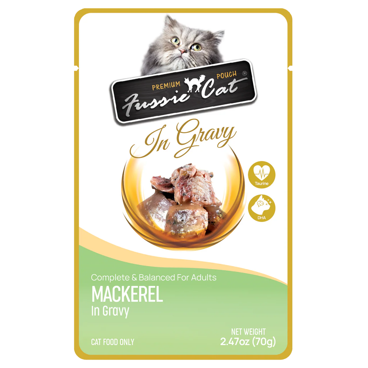 Fussie Cat Premium Mackerel in Gravy Pouch 2.47oz - Image 1