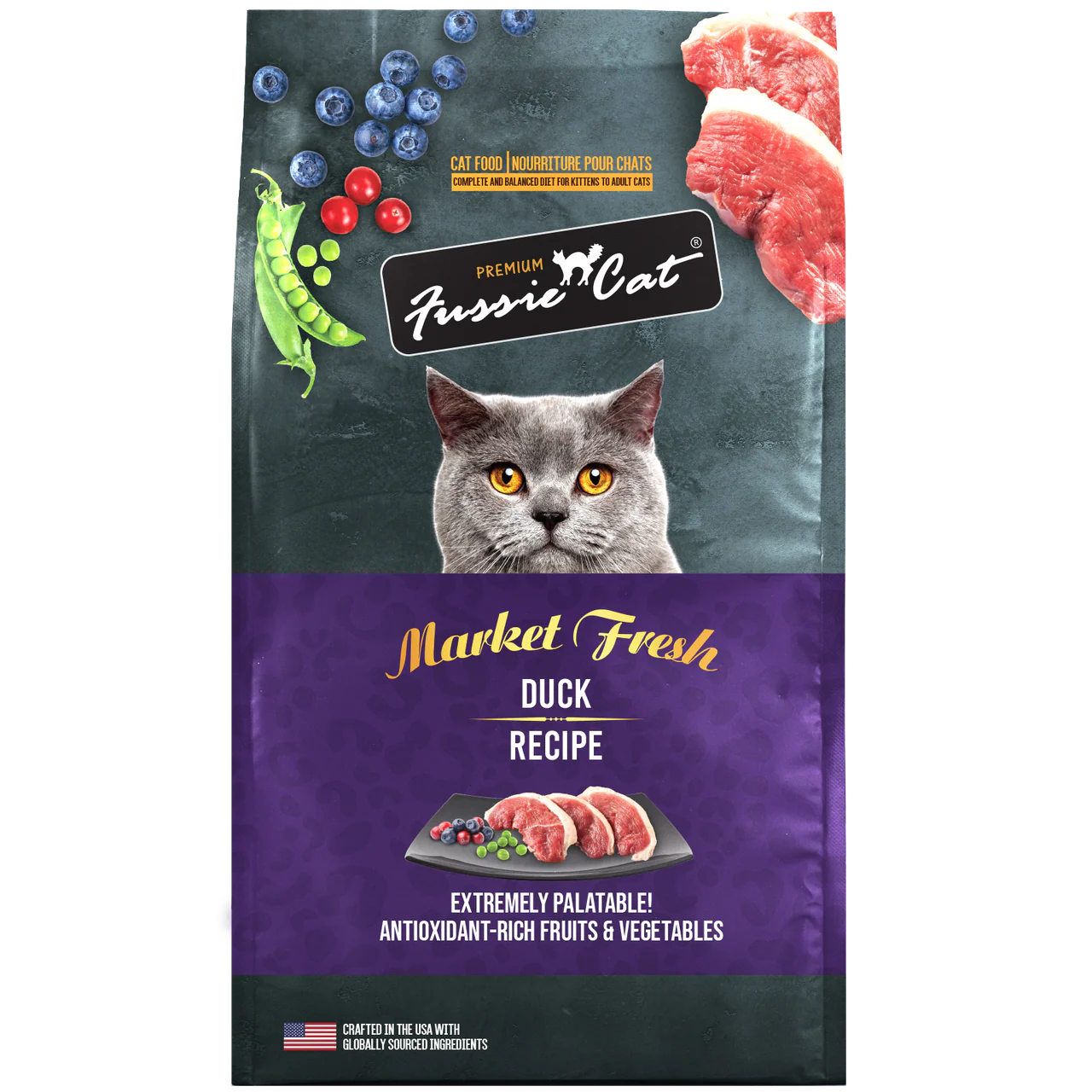 Fussie Cat Market Fresh Grain Free Duck Recipe Dry Cat Food 10lb - Image 1