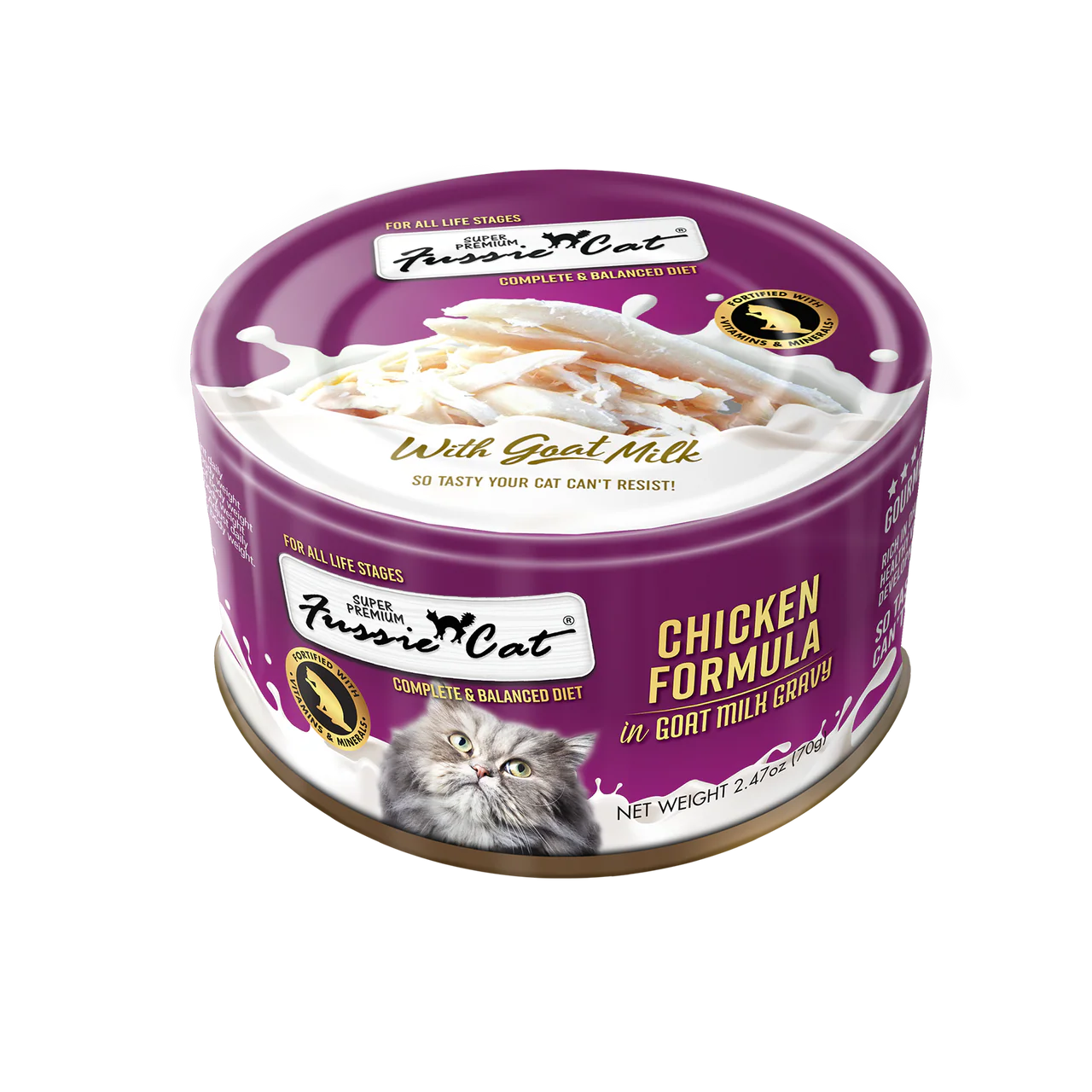 Fussie Cat Super Premium Chicken in Goats Milk 2.47oz can - Image 1