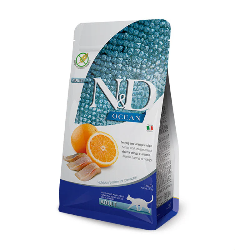 Farmina N&D Ocean Herring & Orange Adult Cat Food 3.3lb - Image 1