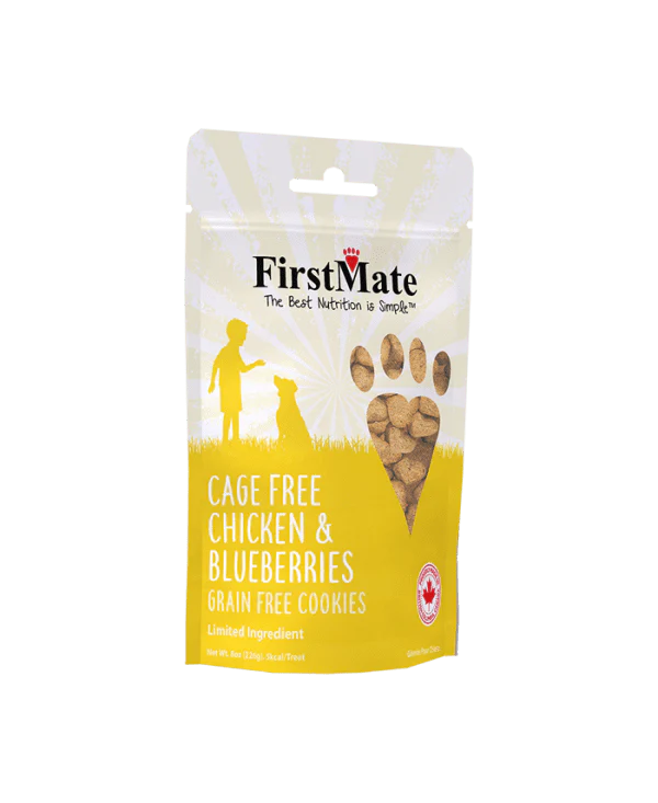 First Mate Cookies for Dogs Grain Free 8oz Chicken and Blueberry