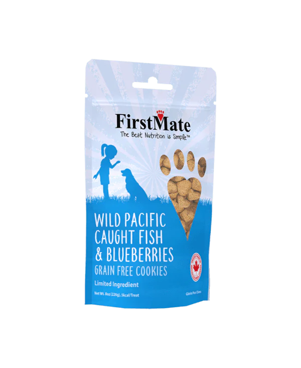 First Mate Cookies for Dogs Grain Free 8oz Fish and Blueberry