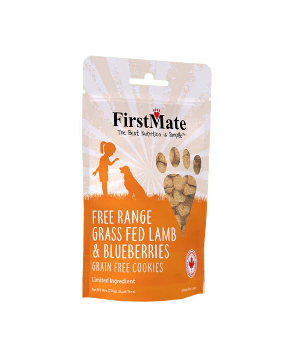 First Mate Cookies for Dogs Grain Free 8oz Lamb and Blueberry