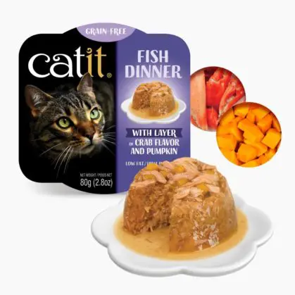 Catit Wet Cat food Tuna Dinner 2.8oz Crab Flavor and Pumpkin - Image 1