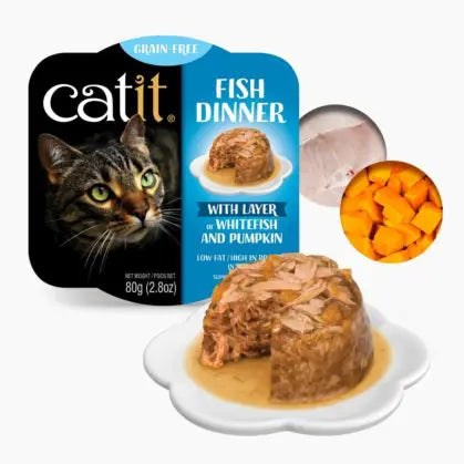 Catit Wet Cat food Tuna Dinner 2.8oz Whitefish and Pumpkin - Image 1