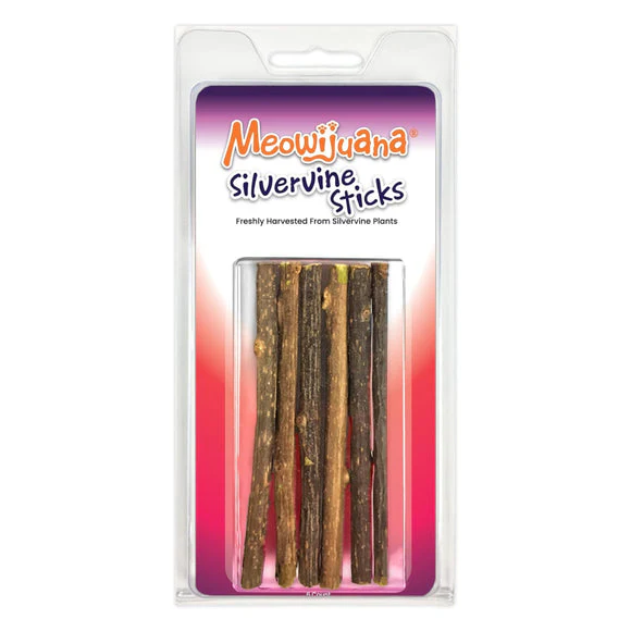 Meowijuana Silvervine Sticks for Cats 6ct - Image 1