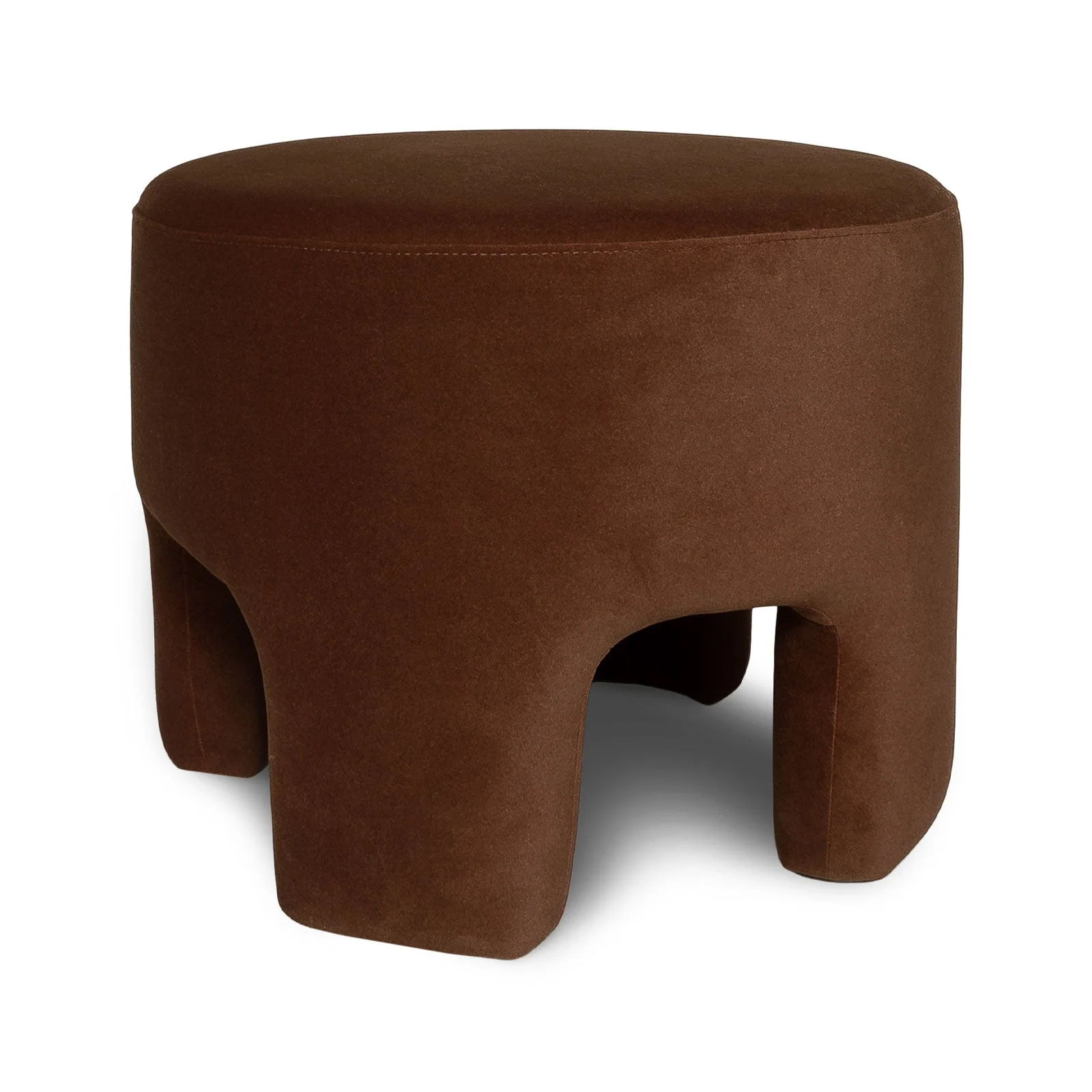 Velvet Chestnut Ottoman - Image 1