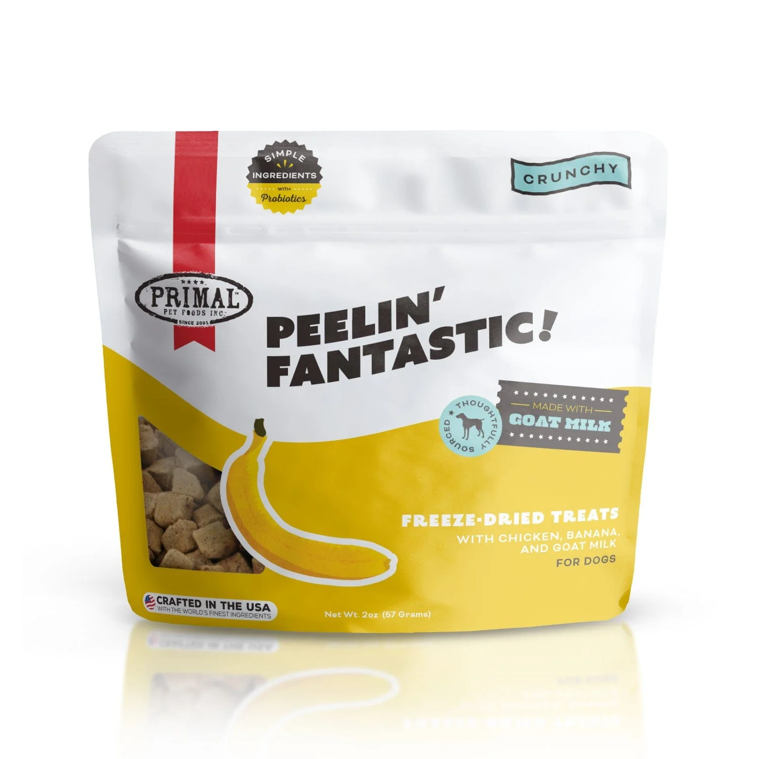 Primal Freeze Dried Chicken & Banana Dog Treats with Goat Milk, Peelin Fantasic Training Natural Treats Dogs, 2 oz - Image 1