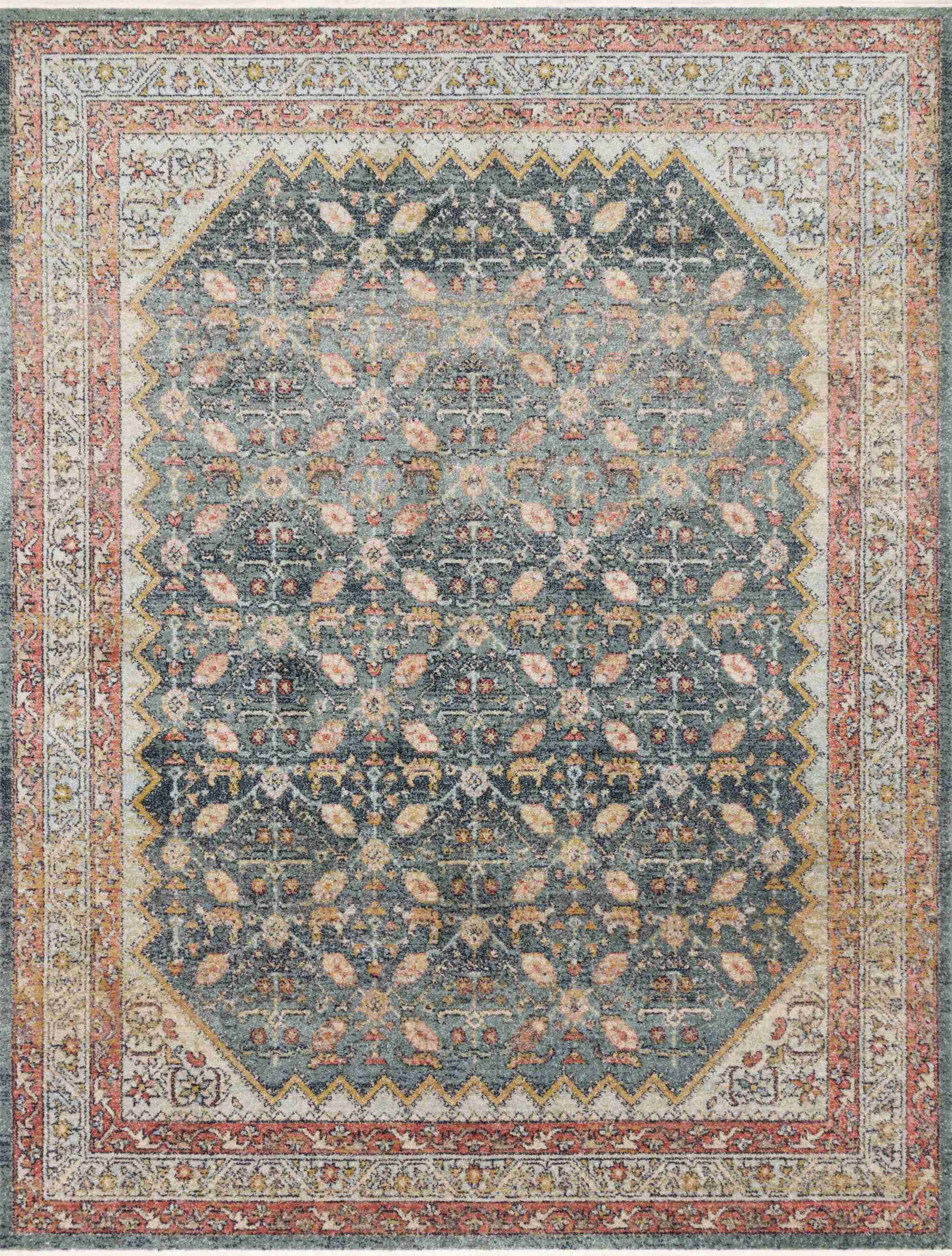 Magnolia Home by Joanna Gaines x Loloi Graham Blue / Persimmon Rug - Image 1