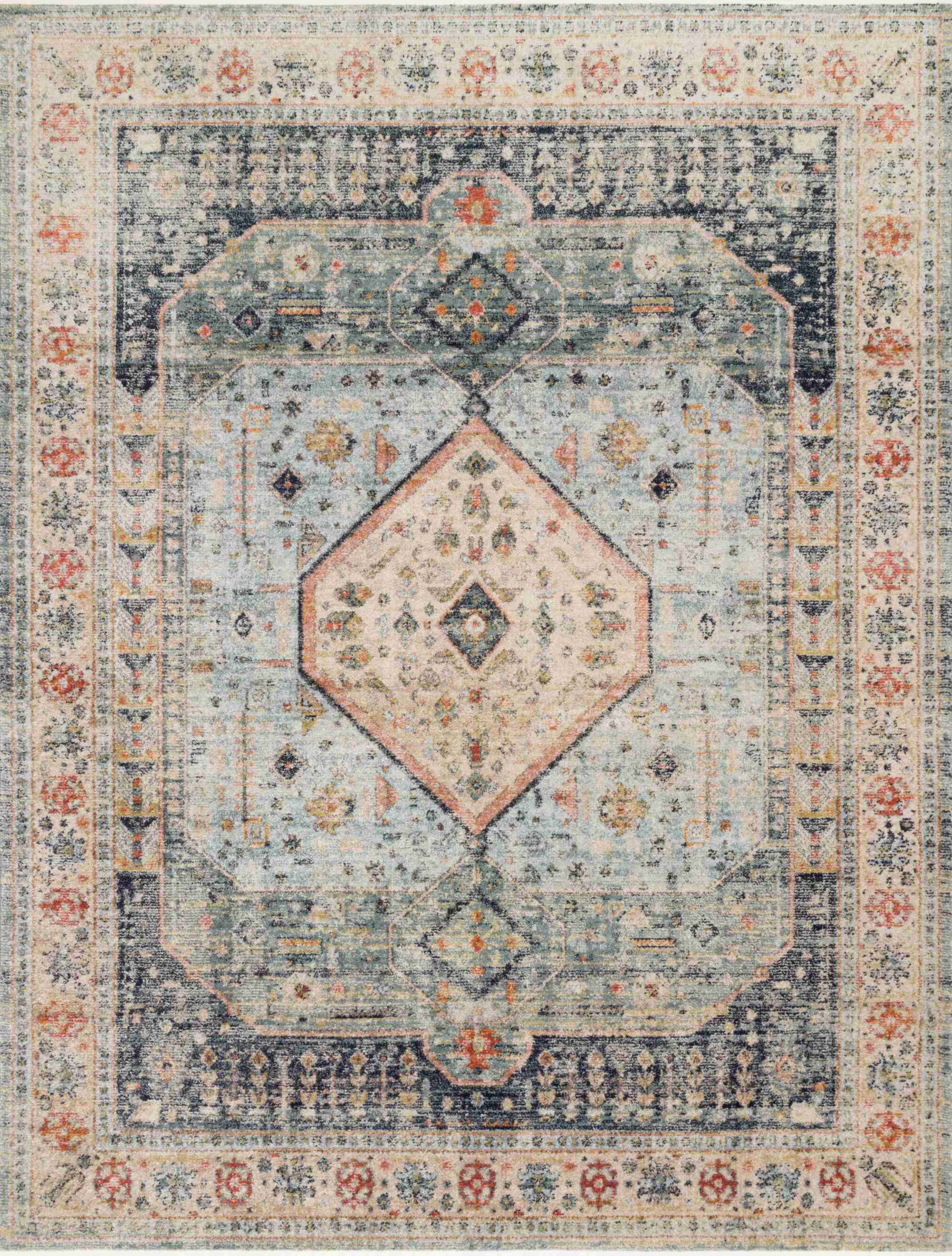 Magnolia Home by Joanna Gaines x Loloi Graham Blue / Ant. Ivory Rug - Image 1