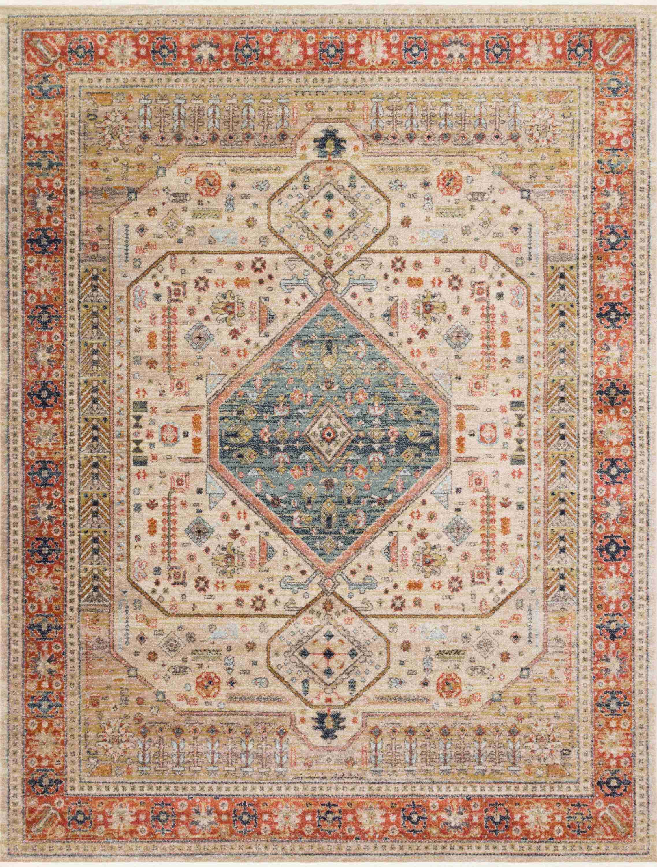 Magnolia Home by Joanna Gaines x Loloi Graham Persimmon / Ant.Ivory Rug - Image 1