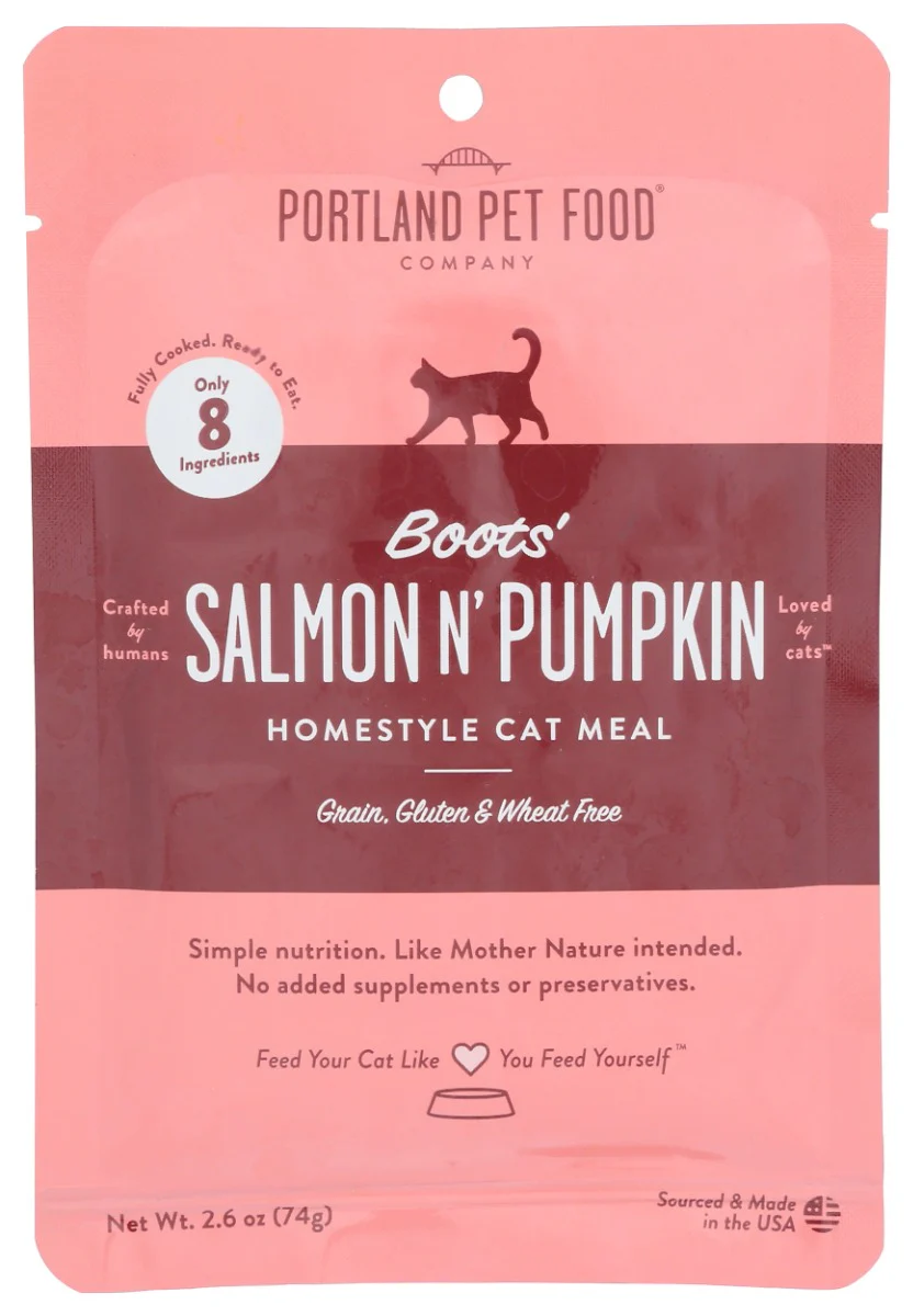 Portland Pet 2.6 oz Salmon Pumpkin Cat Meal - Image 1