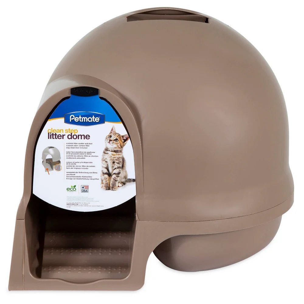 Booda Dome Clean Step Cat Litter Box  Titanium - Image 1