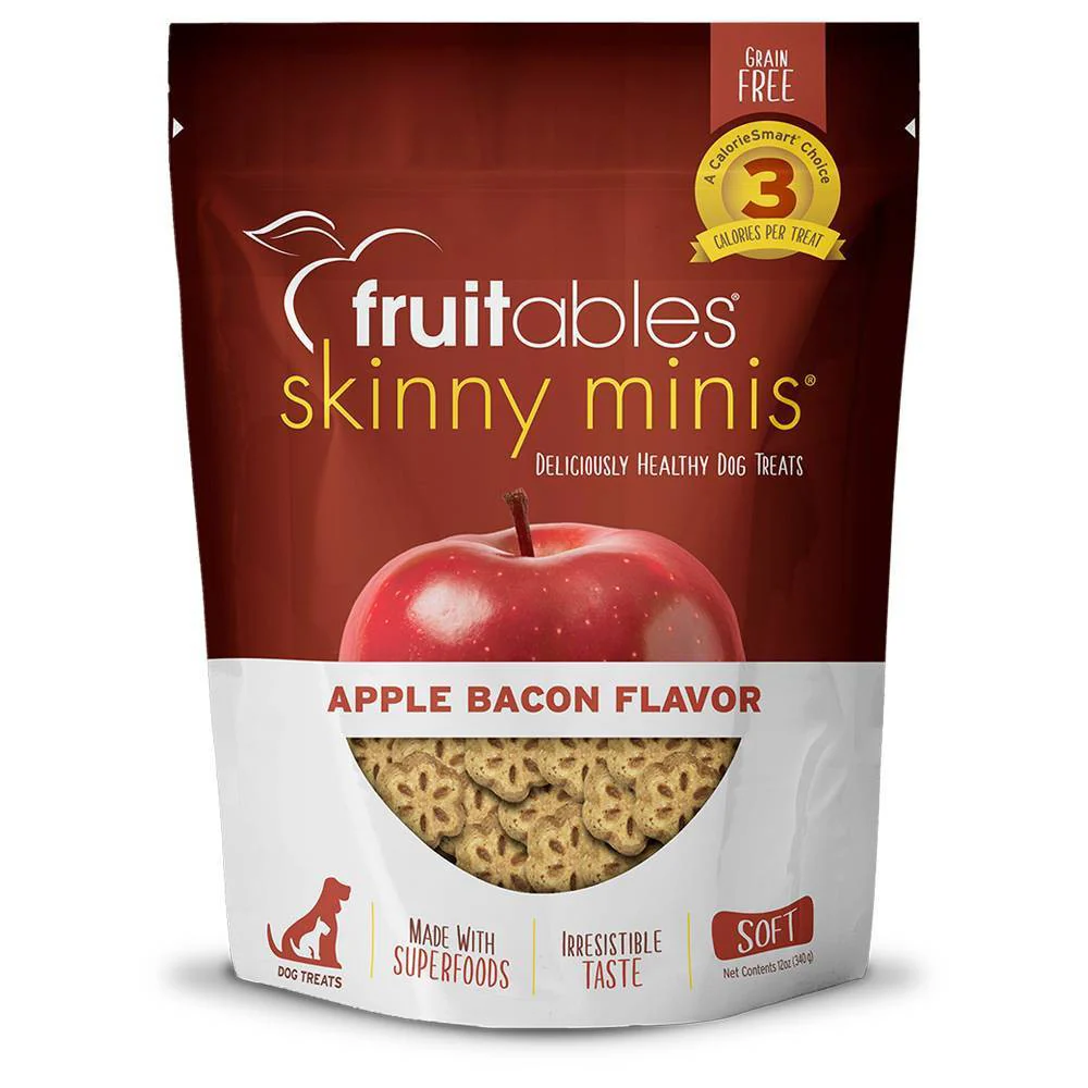 Fruitables Skinny Mini Dog Treats  Apple Bacon Flavor Healthy Dog Treats  12 Ounces - Image 1