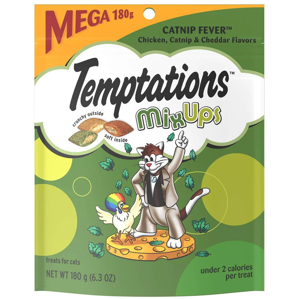 Temptations MixUps Chicken  Cheddar & Catnip Flavor Catnip  Crunchy & Soft Treat for Cat  6.3 oz. - Image 1