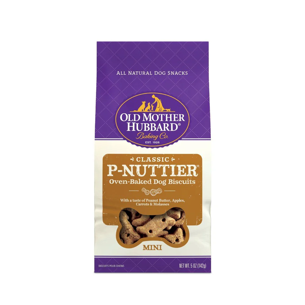 Old Mother Hubbard Classic P-Nuttier Biscuits Baked Dog Treats  Mini  5 Ounce Bag - Image 1
