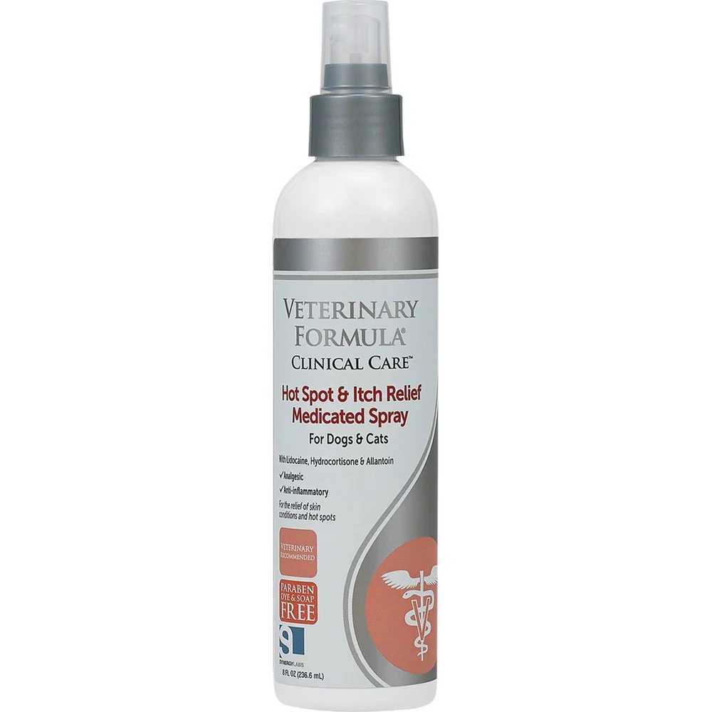 Synergy Labs Veterinary Formula Clinical Care Hot Spot and Itch Relief Medicated Spray for Dogs and Cats  8oz - Image 1