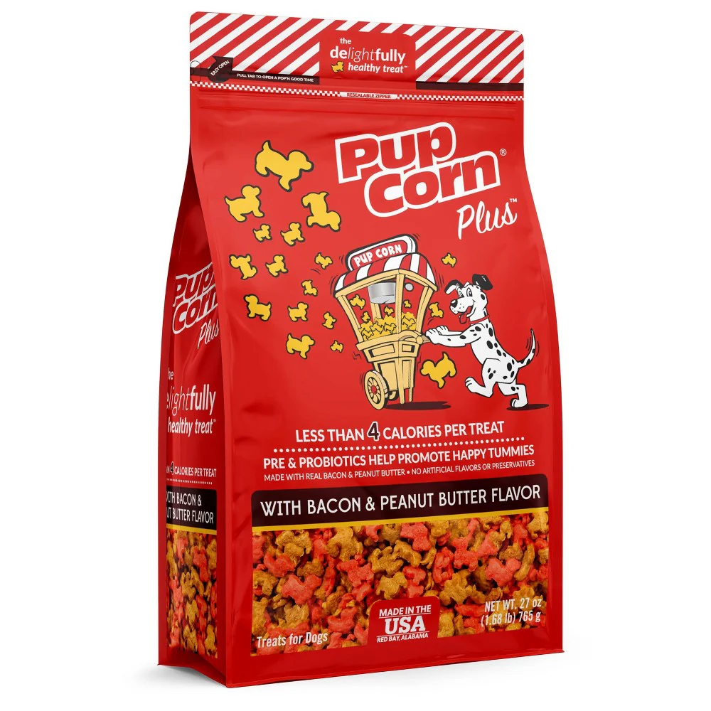 Pup Corn Plus Bacon & Peanut Butter Dog Treat - 27oz - Image 1