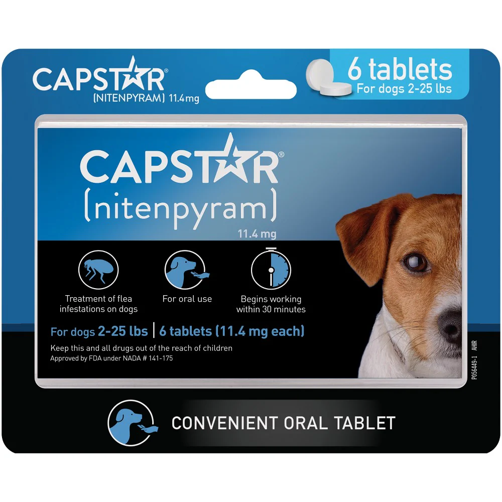 Capstar (nitenpyram) Oral Flea Treatment for Small Dogs  6ct Tablets - Image 1