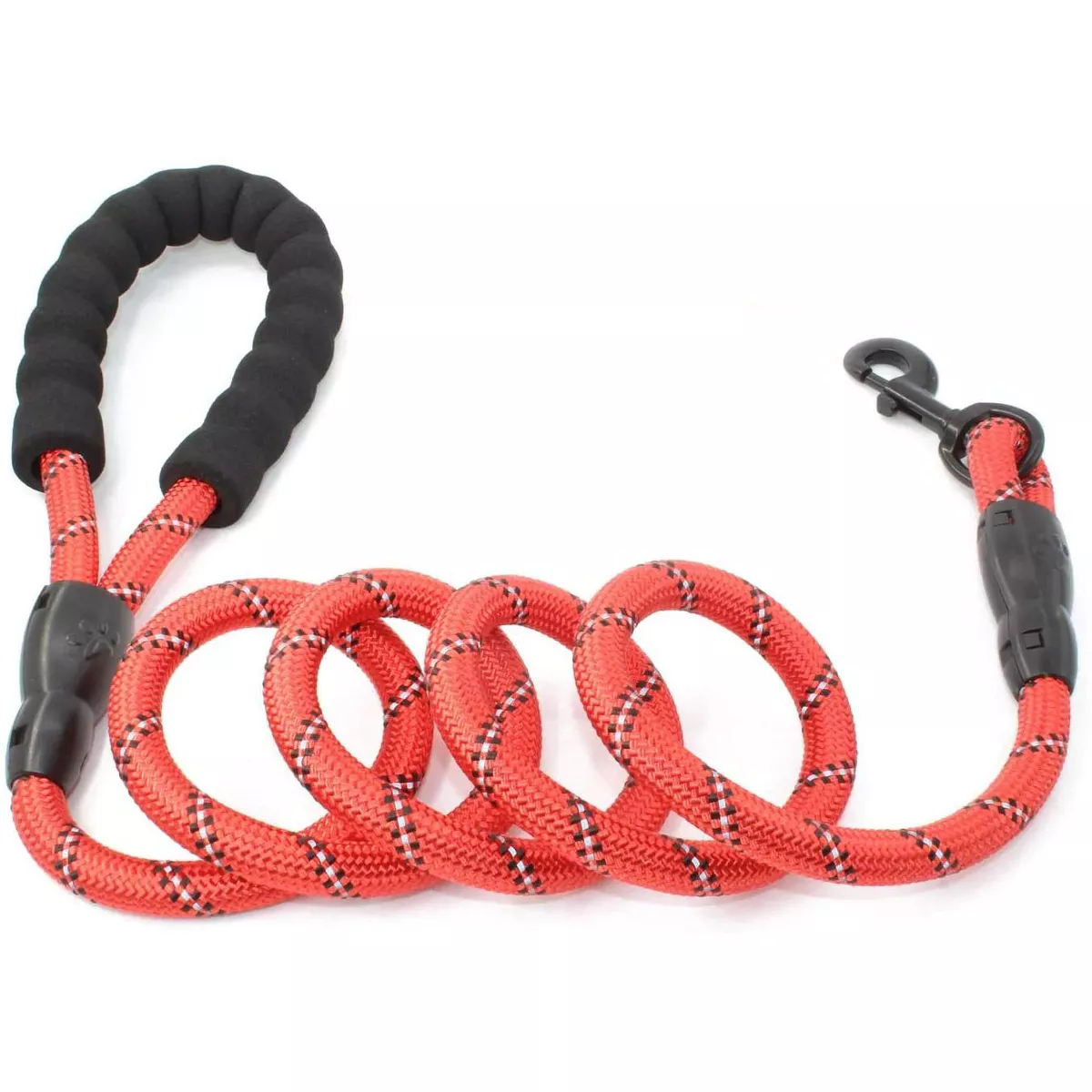 Doggy Tales Braided Rope Leash Red 5ft - Image 1