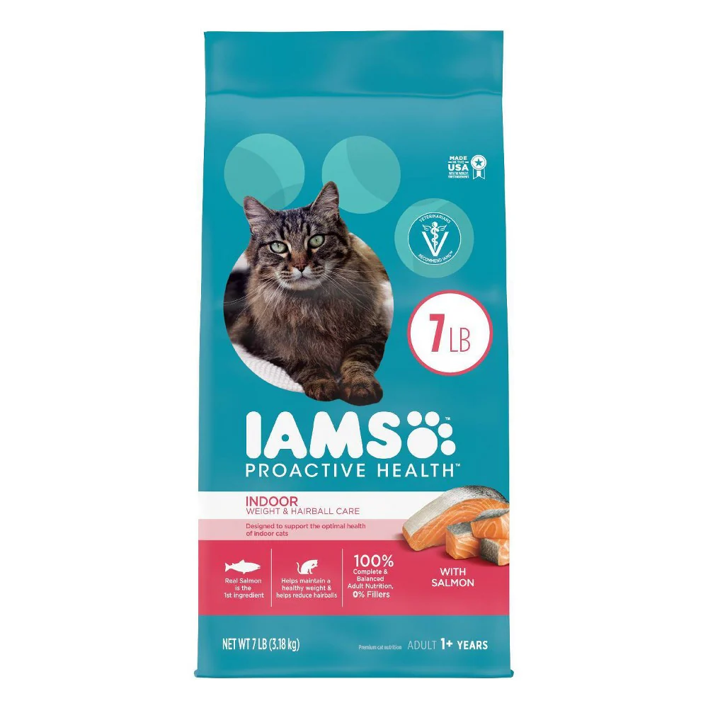 IAMS Salmon Flavor Dry Cat Food for Adult  7 lb. Bag - Image 1