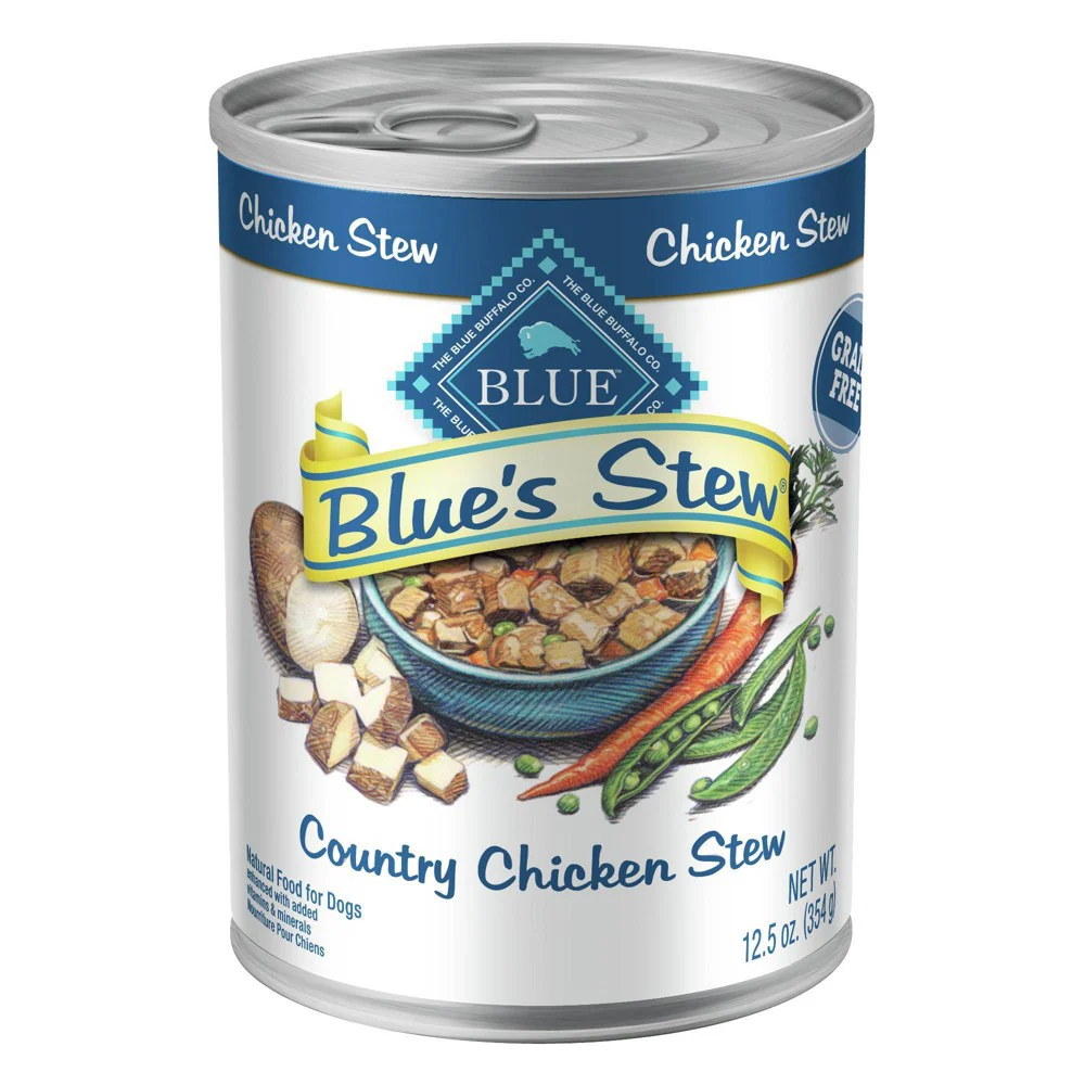 Blue Buffalo Blue s Stew Chicken In Gravy Wet Dog Food for Adult Dogs  Grain-Free  12.5 oz. Can - Image 1