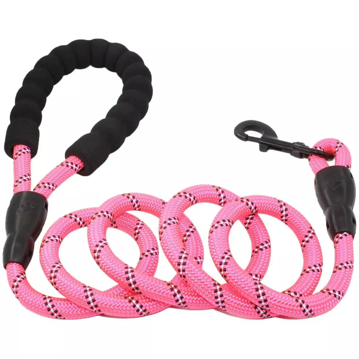 Doggy Tales Braided Rope Leash Pink 5ft - Image 1