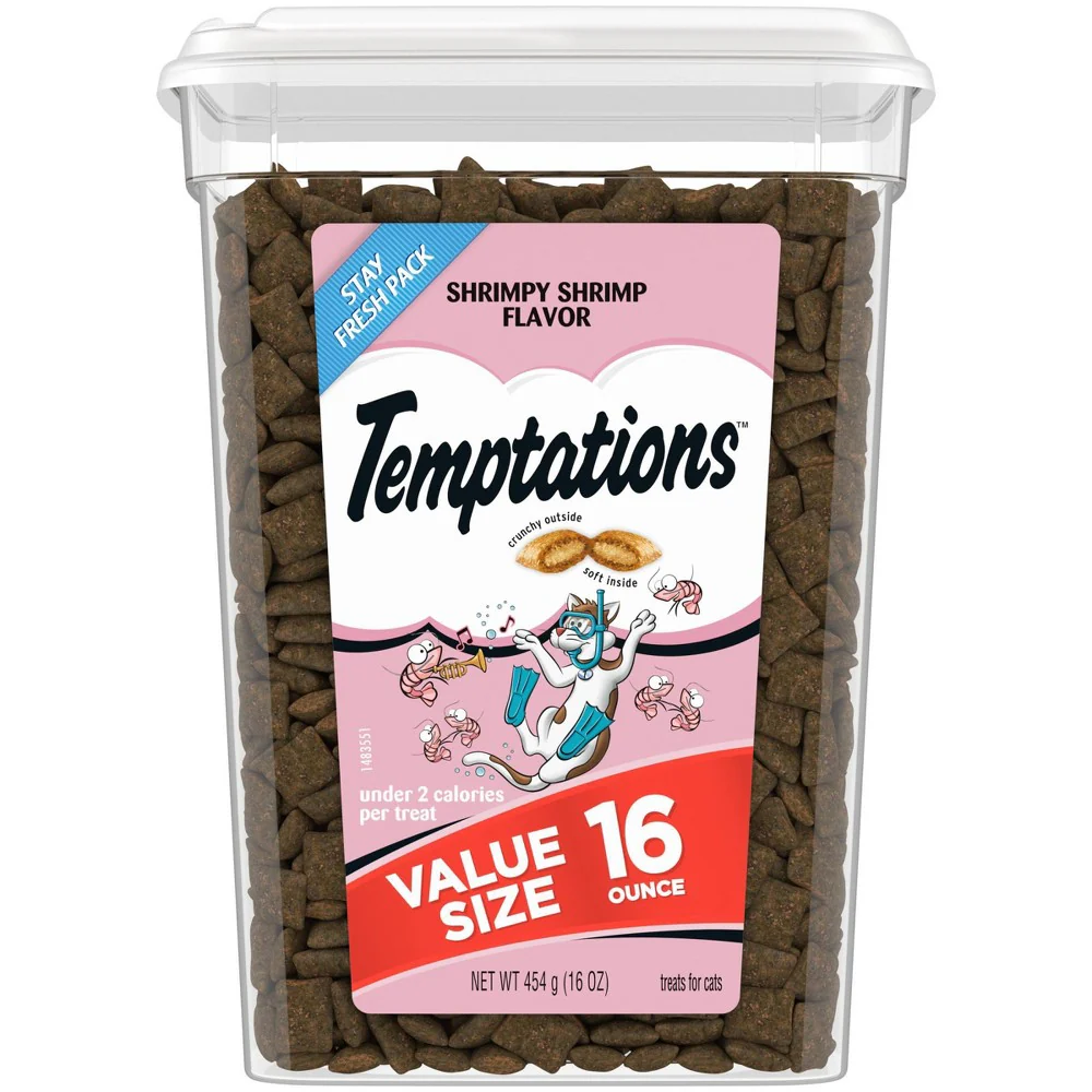 Temptations Classic Crunchy and Soft Cat Treats Shrimpy Shrimp Flavor  16oz - Image 1