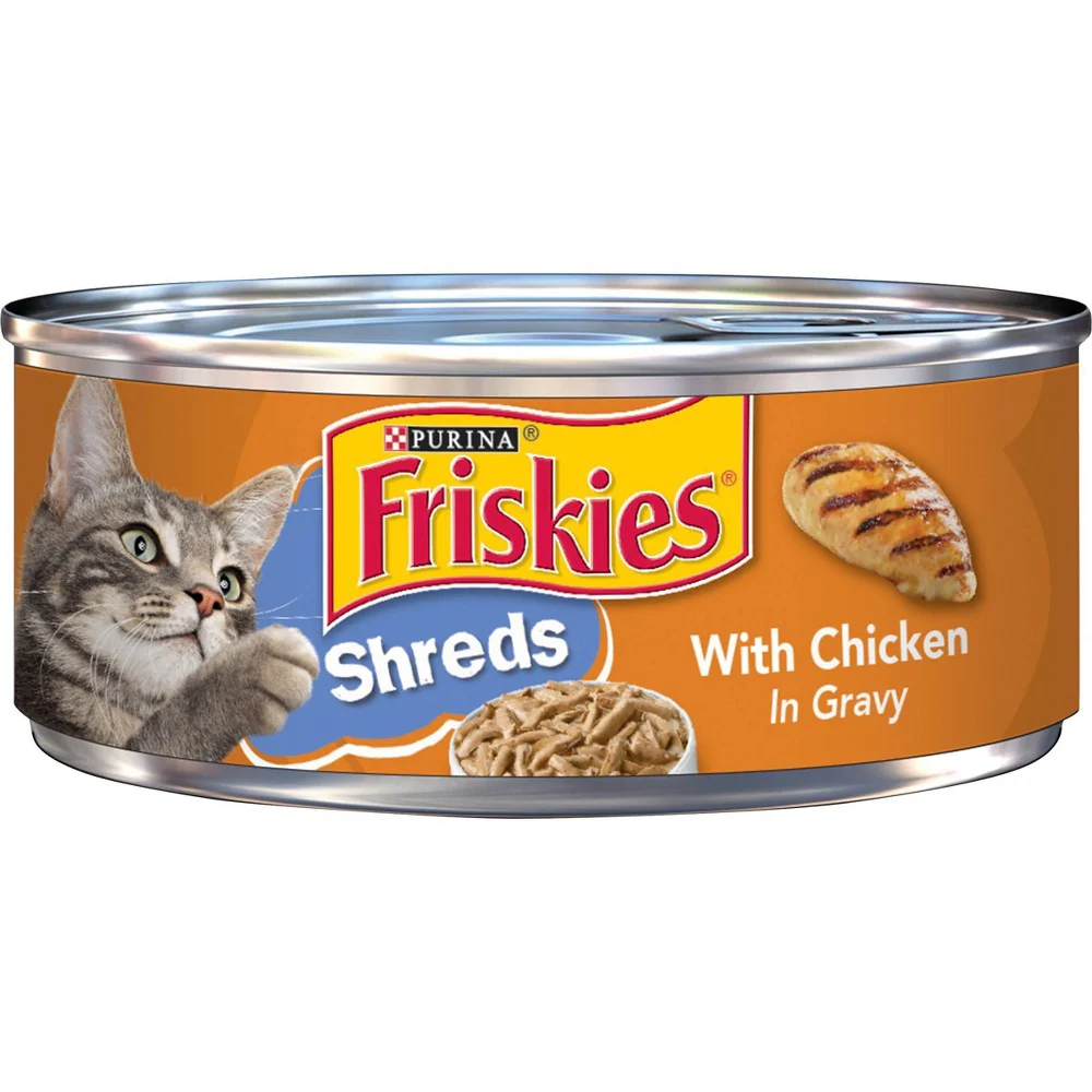 Friskies Gravy Wet Cat Food  Shreds With Chicken  5.5 oz. Can - Image 1