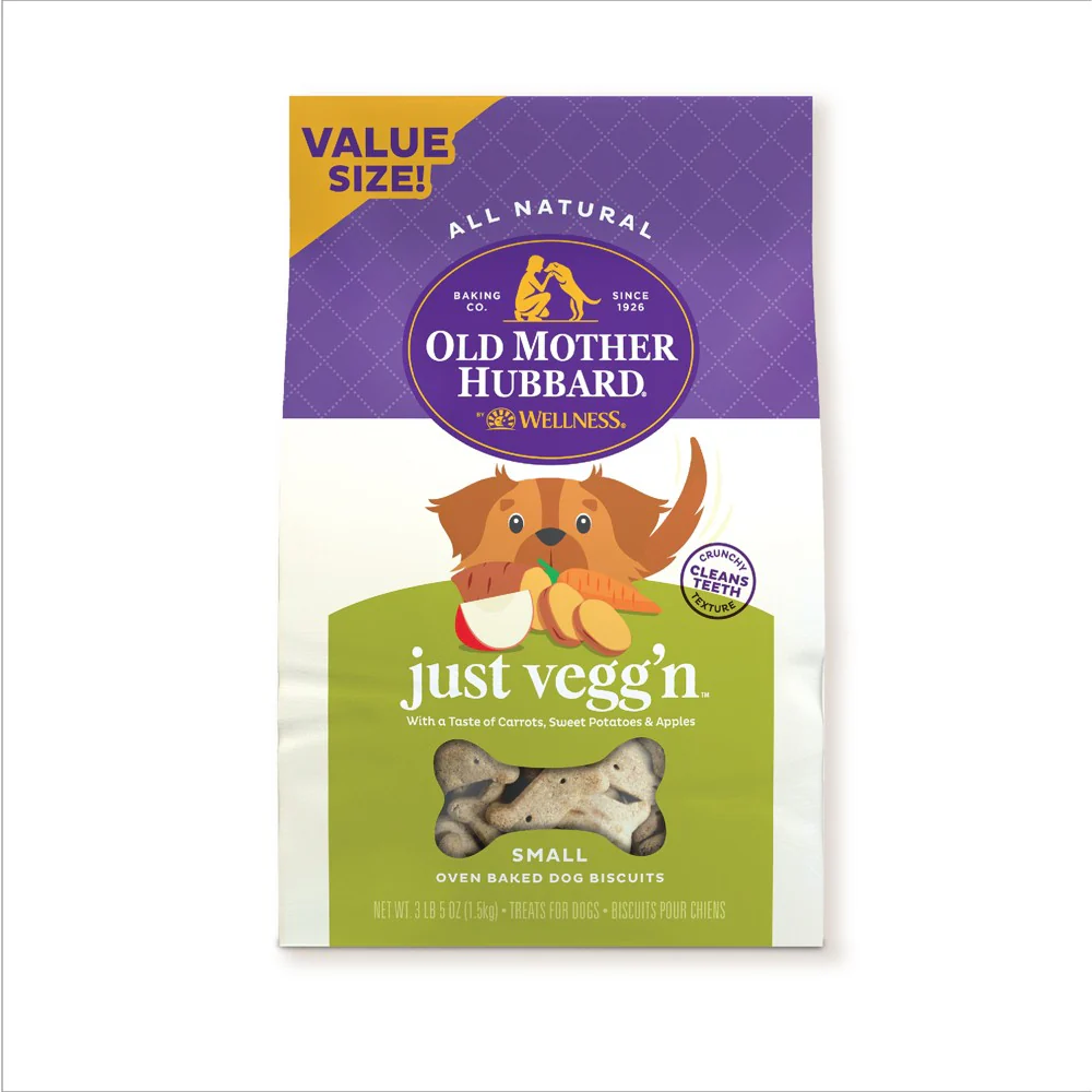 Old Mother Hubbard Classic Crunchy Natural Dog Treats  Just Vegg N Small Biscuits  3lb 5oz Bag - Image 1