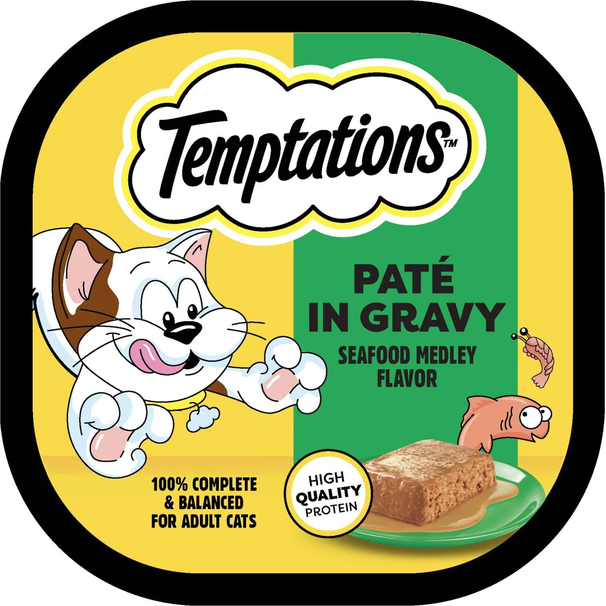Temptations Pate in Gravy Seafood Flavor Wet Cat Food - 3.5oz - Image 1