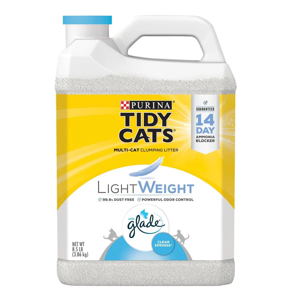 Purina Tidy Cats Light Weight, Low Dust, Clumping Cat Litter, LightWeight Glade Clear Springs Multi Cat Litter 8.5lb. Jug - Image 1