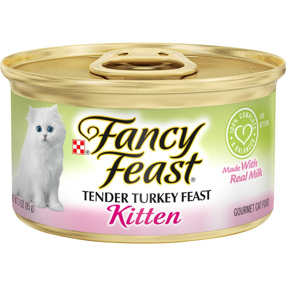 Fancy Feast Pate Wet Kitten Food  Tender Turkey Feast  3 oz. Can - Image 1