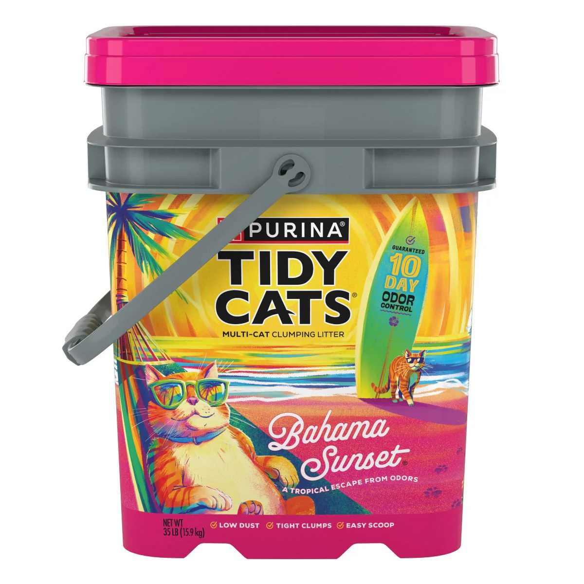 Tidy Cats Bahama Sunset Clumping Scented Low Dust Cat Litter - 35lbs - Image 1